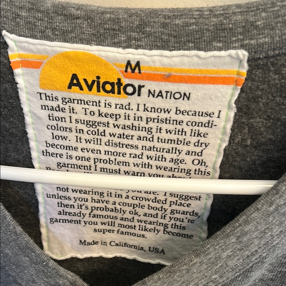 Aviator Nation Gray Smiley Face Sweater size M - Picture 2 of 6